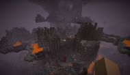A basalt delta biome (Image via Minecraft)